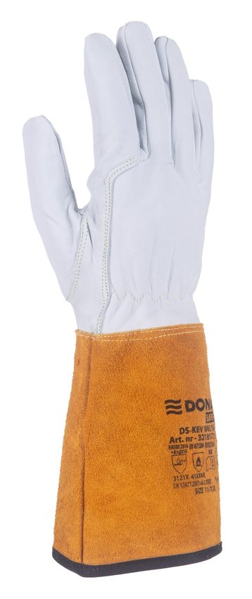 Rękawice spawalnicze DONAU SAFETY DS-KEV WELTIG kevlar skóra kozia rozm. 10/XL biało-złote