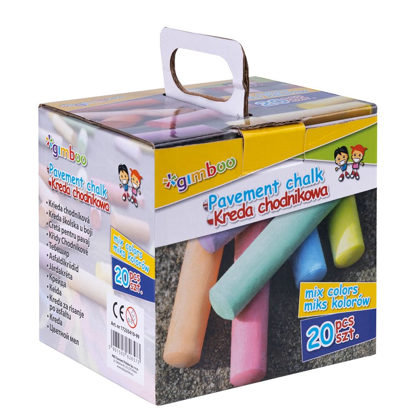 Kreda chodnikowa GIMBOO XXL w kartonowym pudełku 20 szt., mix kolorów