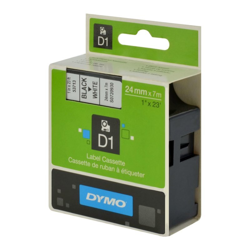 Taśma Dymo D1 - 24 mm x 7 m, Czarny / Biały