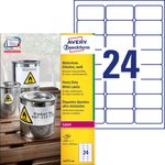Etykiety Samoprzylepne Heavy Duty Avery 63,5x33,9 24/A4 A'100 Białe No.L4773-100