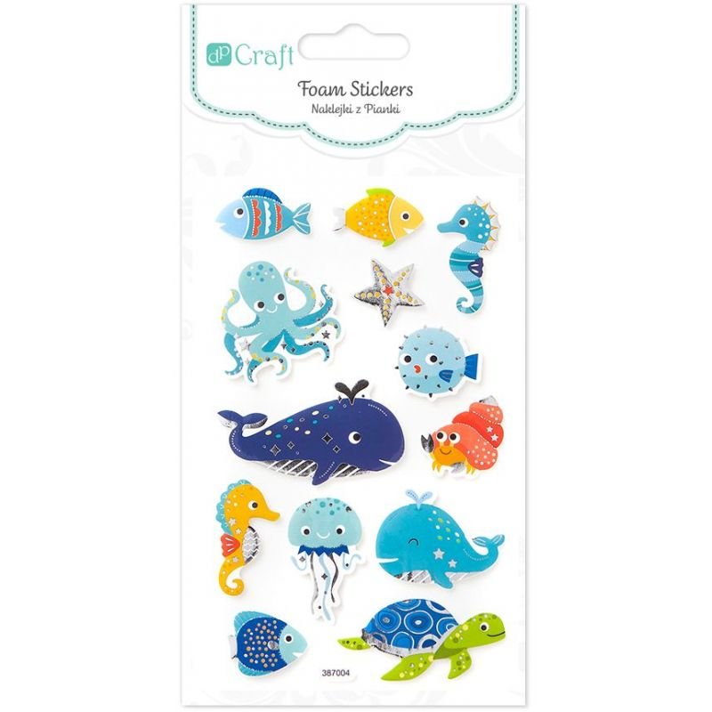 Naklejki z Pianki Zwierzęta Morskie 13szt. / DpCraft