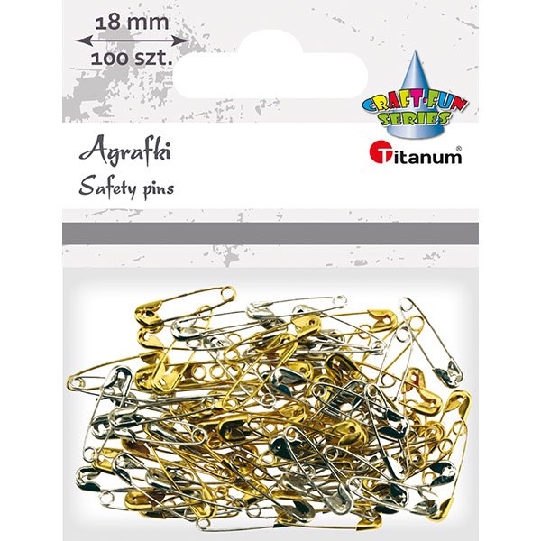 Agrafki Mini Mix Złote-Srebrne 18mm 100szt. /Titanum