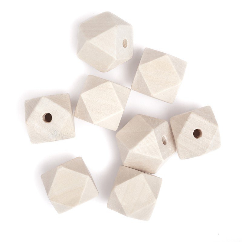 Drewniane koraliki, geometryczne 20mm 8szt. /DpCraft
