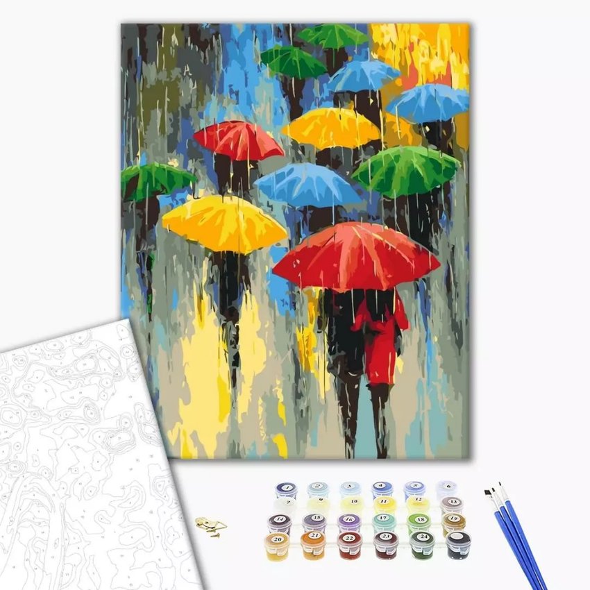 Malowanie po numerach BRUSHME 40x50 cm paleta deszczu 1 szt., w pudełku