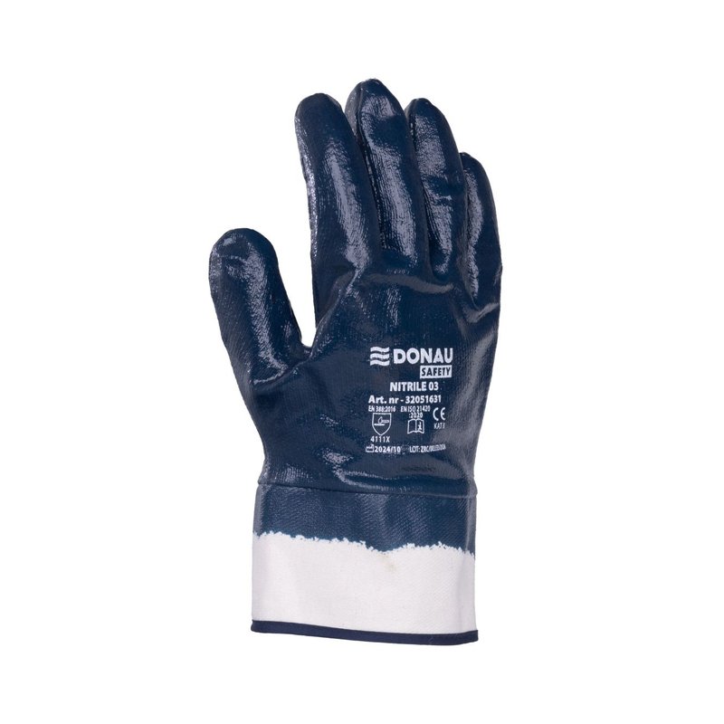 Rękawice Donau Safety Nitrile 03 Kat. II Rozm. 10 Granatowe  /DONAU SAFETY