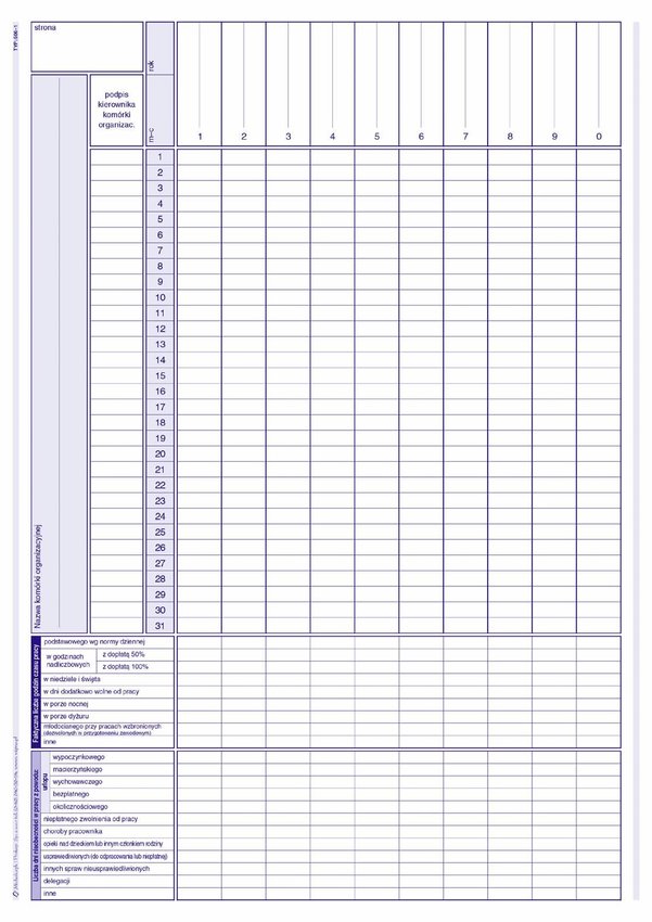 Lista Obecności A4 Offset 506-1/MiP