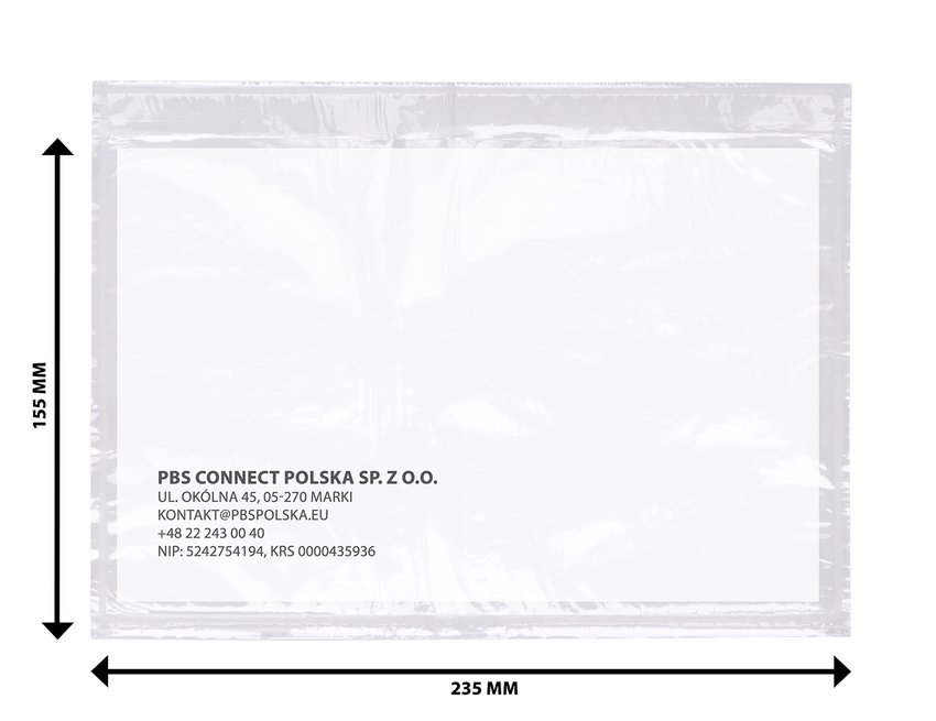 Koperta/przylga kurierska OFFICE PRODUCTS C5 500szt., transparentna