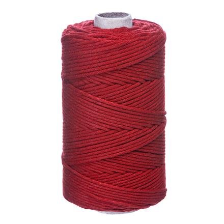 Sznurek Bawełniany Skręcany 3mm 100m Malinowy / DpCraft