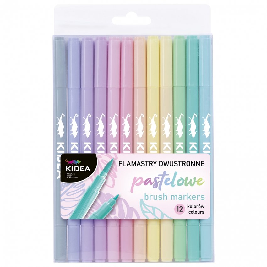 Pisaki 12kol 2-stronne Pastel Etui /Kidea