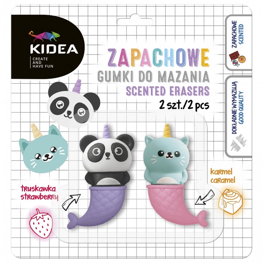 Gumka Zapachowa Kot/Panda 2szt. /Kidea