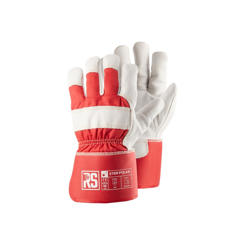 Rękawice Ocieplane RS Stier Polar Typu Doker Rozm. 10 Czerwono-Białe /RS-Schutz