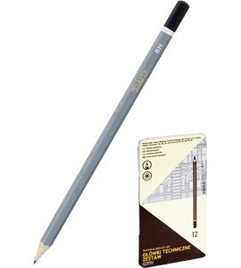 Ołówki techniczne GRAND metalowe pudełko &#8211 zestaw 12 szt.