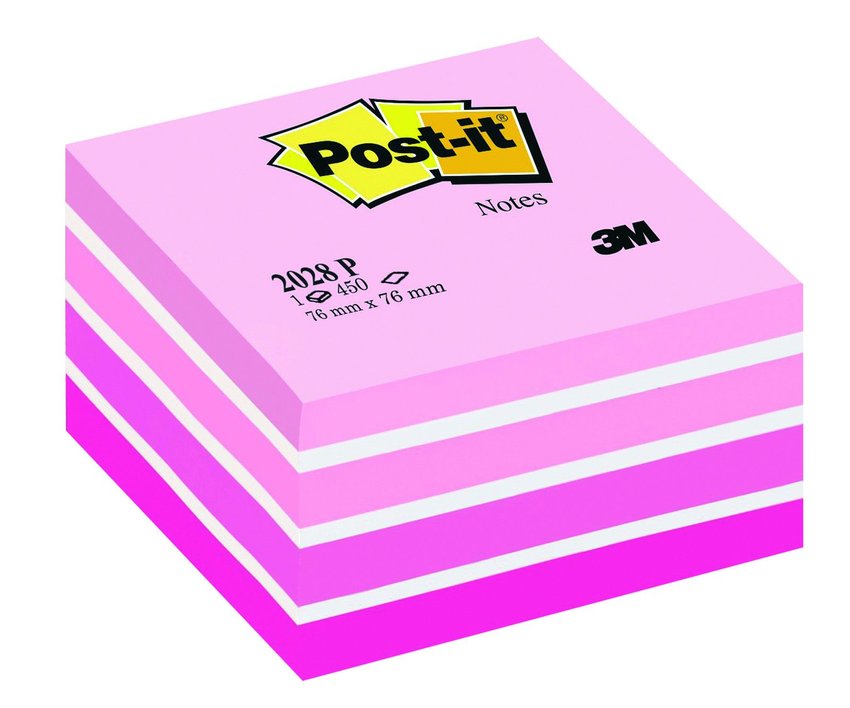 Bloczek Samoprzylepny 76x76 450k 2028-P Akwarelowy Różowy /Post-it