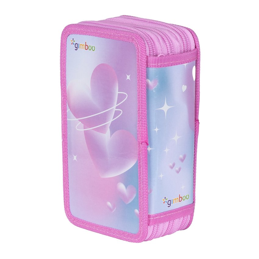 Piórnik szkolny GIMBOO z wyposażeniem 3 komory mix wzorów