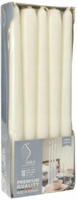 Świece stożkowe śr.2,3 cm białe 10szt.  /Papstar