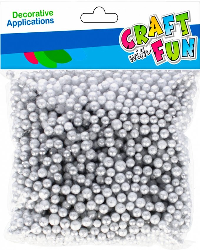 Styropianowe Kulki 10g 7mm Srebrne /Craft With Fun