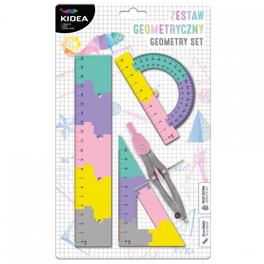 Zestaw Geometryczny 4 Elem. 20cm Puzzle /Kidea