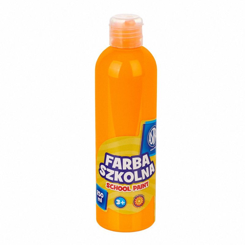 Farba Szkolna Wodna 250ml Fluorescencyjna Pomarańczowa  / Astra