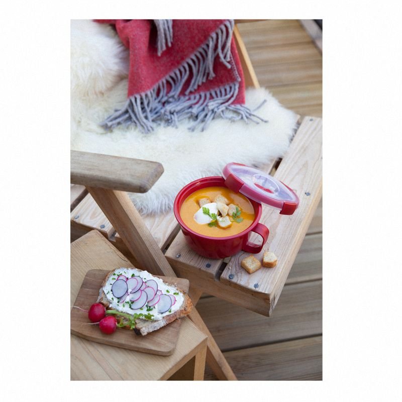 Pojemnik Na Żywność Okrągły Smart Micro-Wave Noodles 0,9L Czerwony / Curver 232578