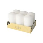 Świece pieńkowe O60 mm białe 6szt..  /Papstar