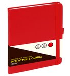 Notatnik GRAND z gumką czerwony A5/80 kartek 80gm- kratka