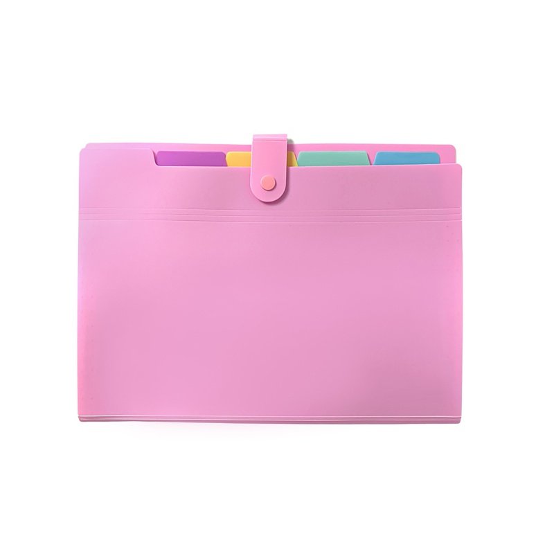 Teczka Harmonijkowa A4 5-przegr. Pastel Różowa /Biurfol