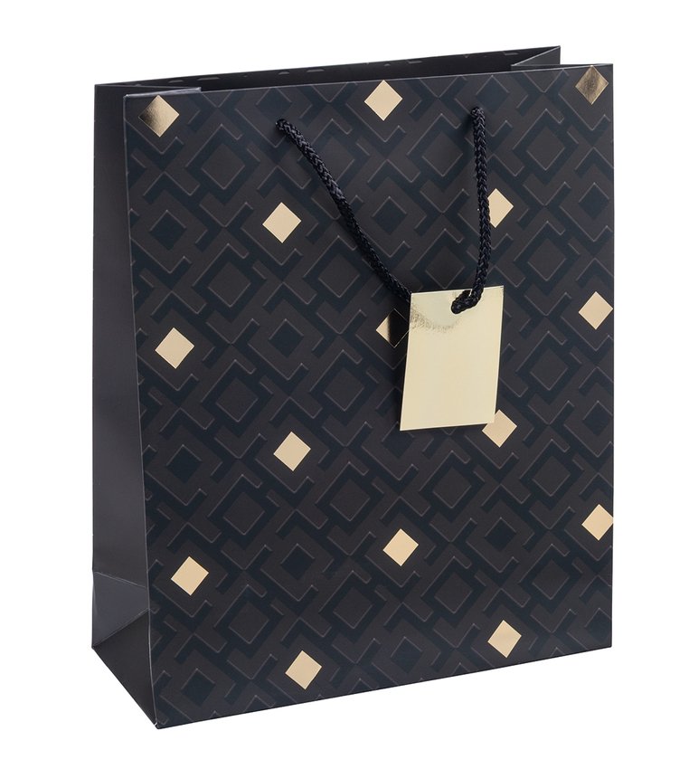 Torebka na prezenty DONAU HOME laminowana 25x30x10cm całoroczna sznurek mix wzorów