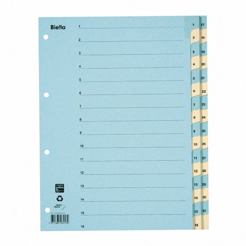 Przekładki Kartonowe A4 32k /Biella