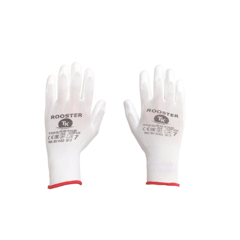 Rękawice TK Rooster Rozm. 7 Białe  /TK GLOVES