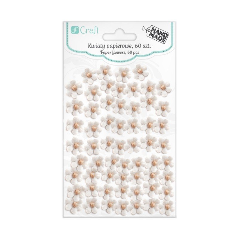Kwiaty Papierowe 1cm 60szt. Białe / DpCraft
