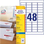 Samoprzylepne minietykiety adresowe Avery 45.7x21.2 48/A4 A'25 białe No.J4791-25