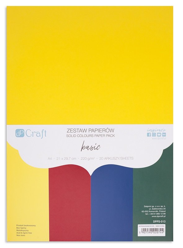 Zestaw Papierów 220G - Basic A4 20 Ark. /DpCraft