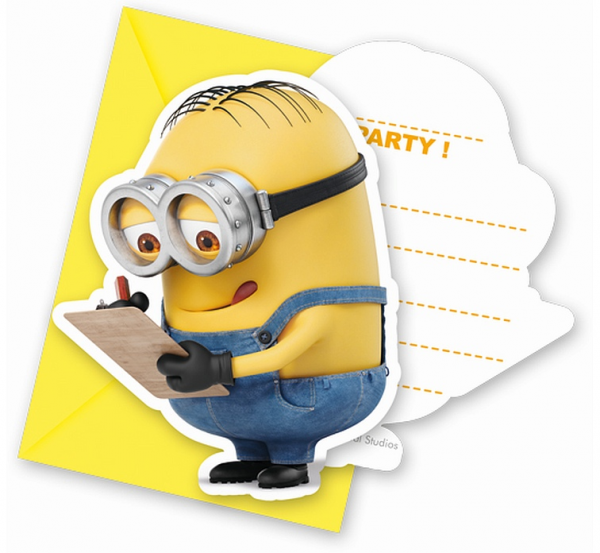 Zaproszenia z kopertą "Lovely Minions" 6 szt.  /GoDan