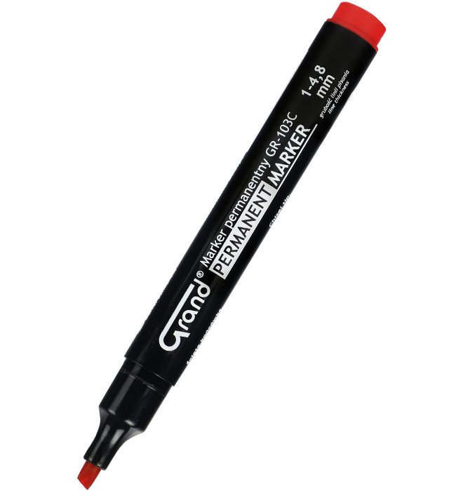 Marker permanent GRAND GR-103C czerwony &#8211 ścięta końc. &#8211 A&#822112