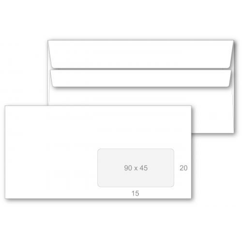 Koperty DL SK Okno Prawe Białe (110x220mm) A'1000