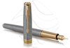 Parker Pióro Wieczne Sonnet Premium Chiselled Srebrne GT(18K) FP (M) [1931490]