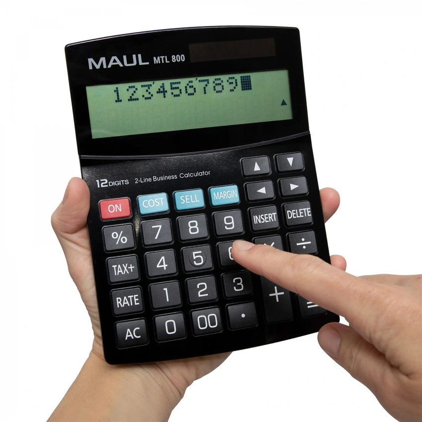 Kalkulator Biurkowy Business Pro Mtl 800, 12-Pozycyjny, Dwuliniowy, Czarny Maul