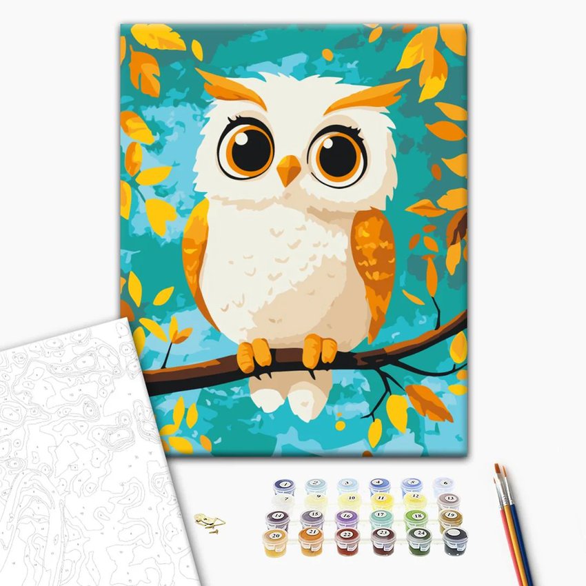 Malowanie po numerach BRUSHME 30x40 cm kids sowa 1 szt.