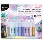 Markery Akrylowe 10kol + Szablony Metaliczne /Kidea