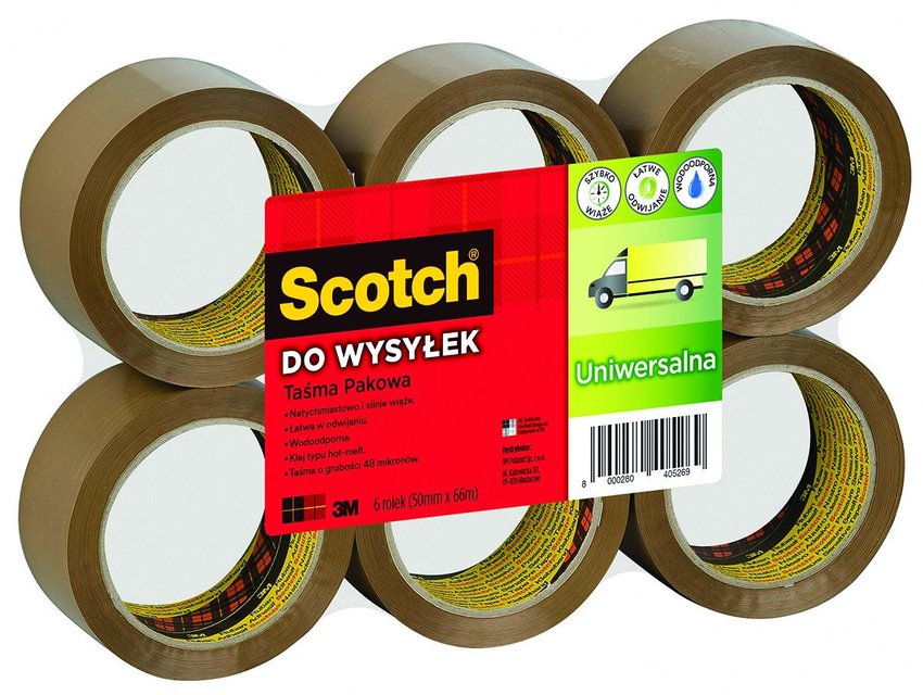 Taśma Pakowa Do Wysyłek Scotch Hot-Melt (371) 50Mm 66M Brązowa