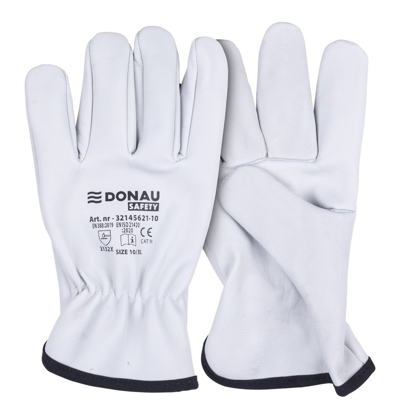 Rękawice robocze DONAU SAFETY DS-DRIVCOW driver skóra bydlęca rozm. 11/XXL białe