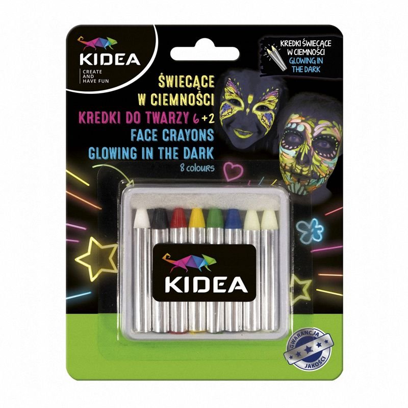 Kredki Do Malowania Twarzy 6kol. + Świecące w Ciemności /Kidea
