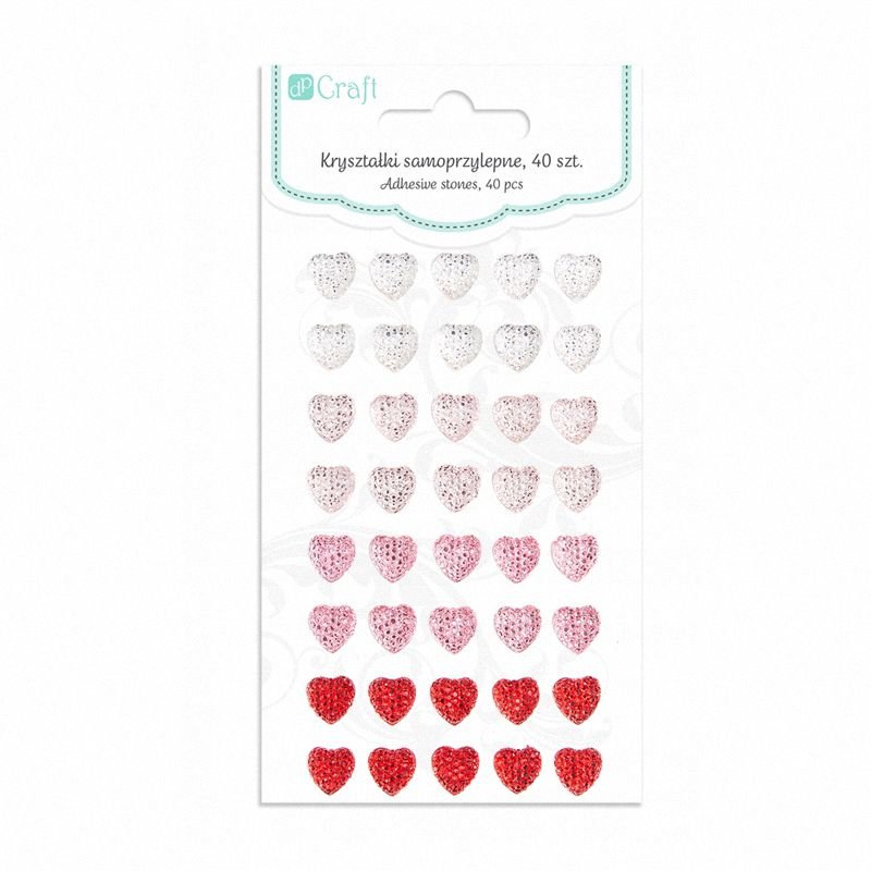 Kryształki Samoprzylepne Serduszka A'40 /DpCraft