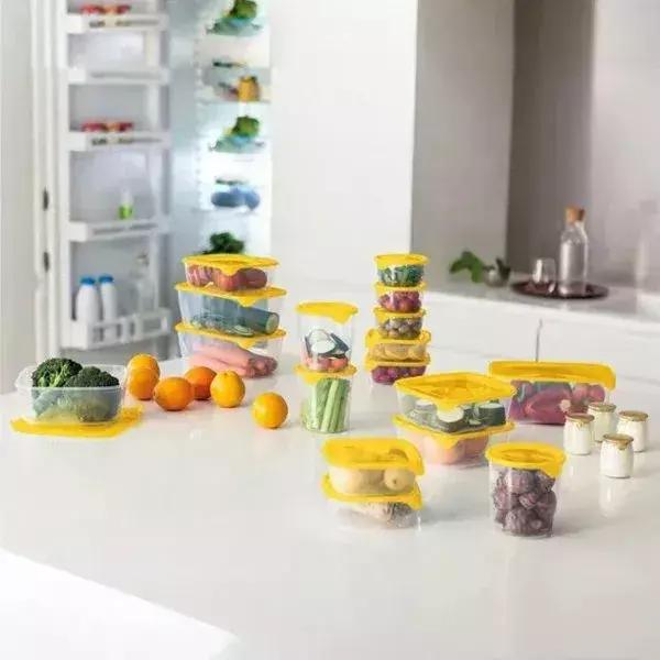 Pojemnik Na Żywność Prostokątny Fresh&Go 2L Żółty Transparentny / Curver 182300