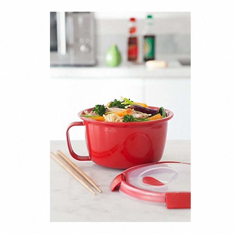Pojemnik Na Żywność Okrągły Smart Micro-Wave Noodles 0,9L Czerwony / Curver 232578