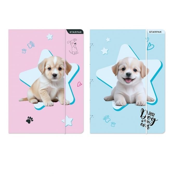TECZKA Z GUMKA PAP A4 DOGGY STK FOL10/100