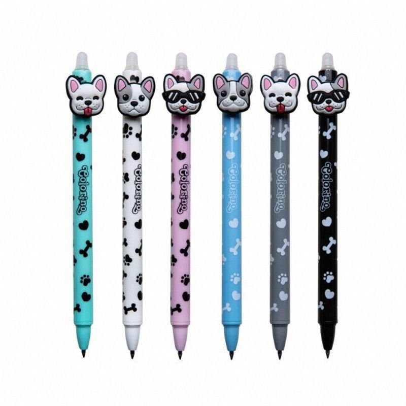 Długopis Aut. Ścieralny Coloring Psy 0.5 Niebieski