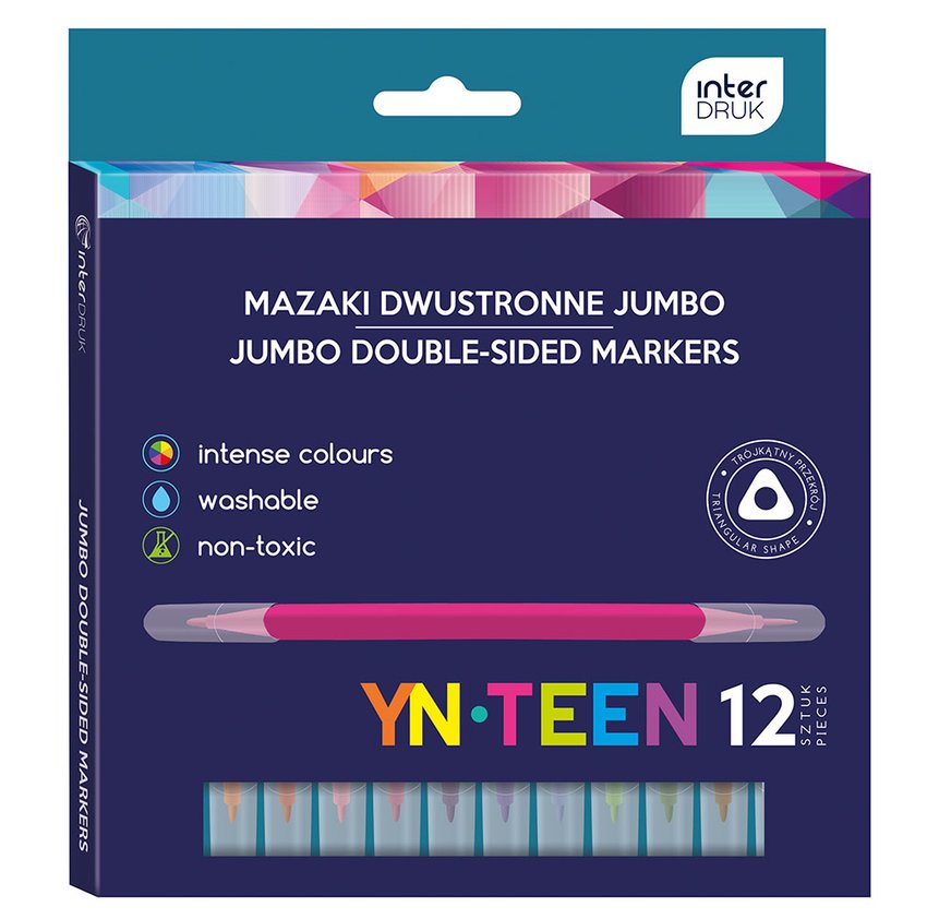 Mazaki Dwustr.Jumbo Trójkątne 12 Kol  /Interdruk
