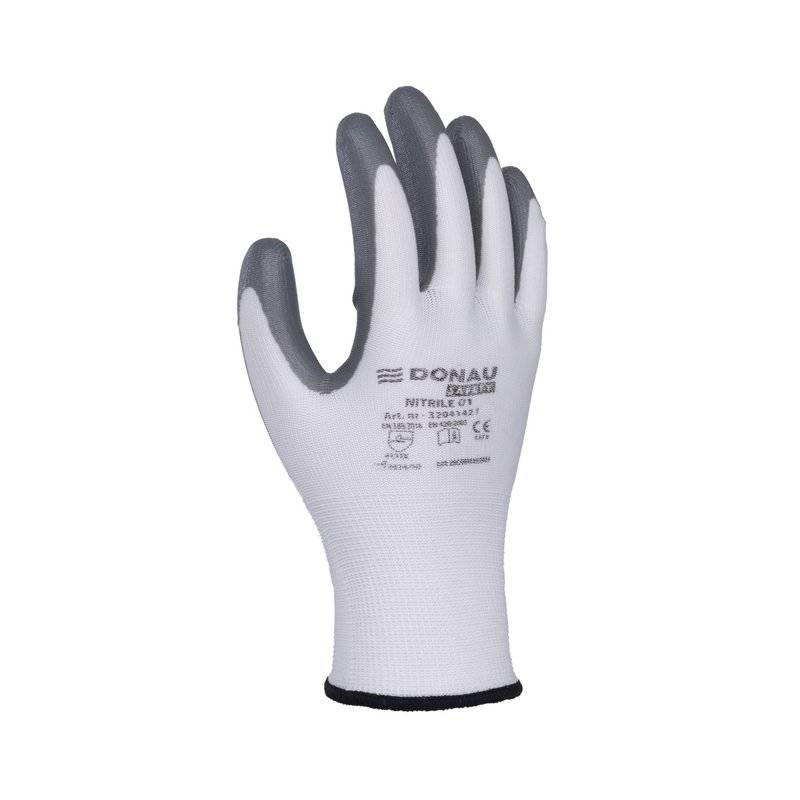 Rękawice Donau Safety Nitrile 01 Kat. II Rozm. 10 Szare  /DONAU SAFETY