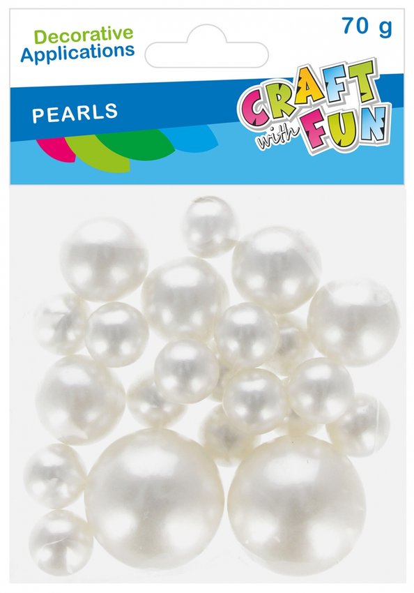 Ozdoba Dekoracyjna Koraliki Perły 70g Mix /Craft With Fun